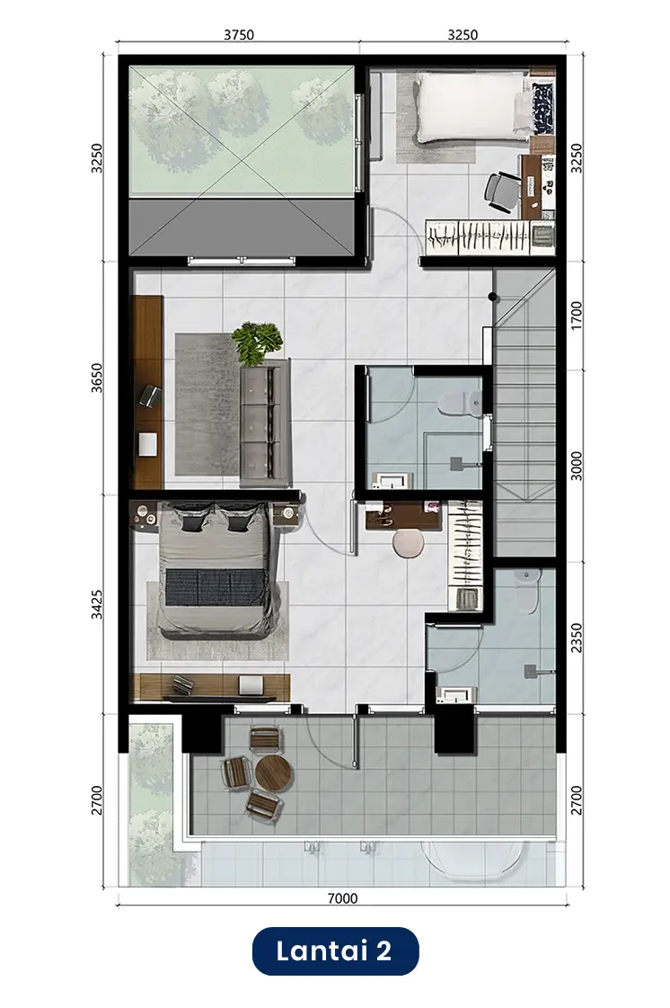 Tipe Sapphire layout sapphire lantai 2